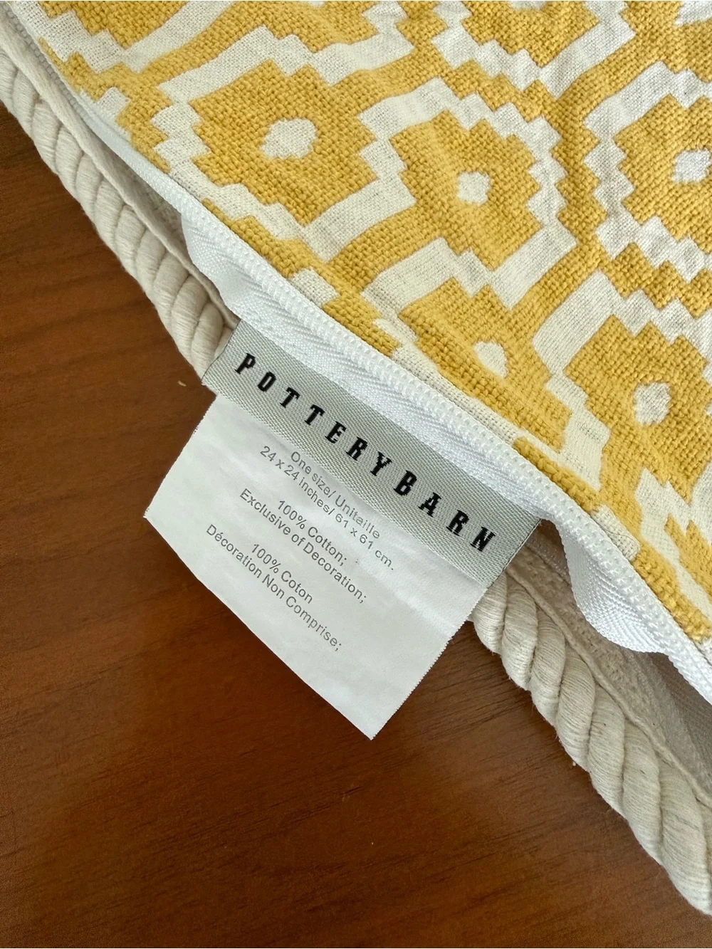 Pottery Barn Yellow and White Geometric Cotton Pillow Shams